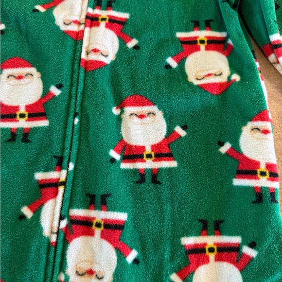 Carter's - Festive Green and Red Santa Toddler Onesie Pajamas, Size 3T - Picture 3 of 4